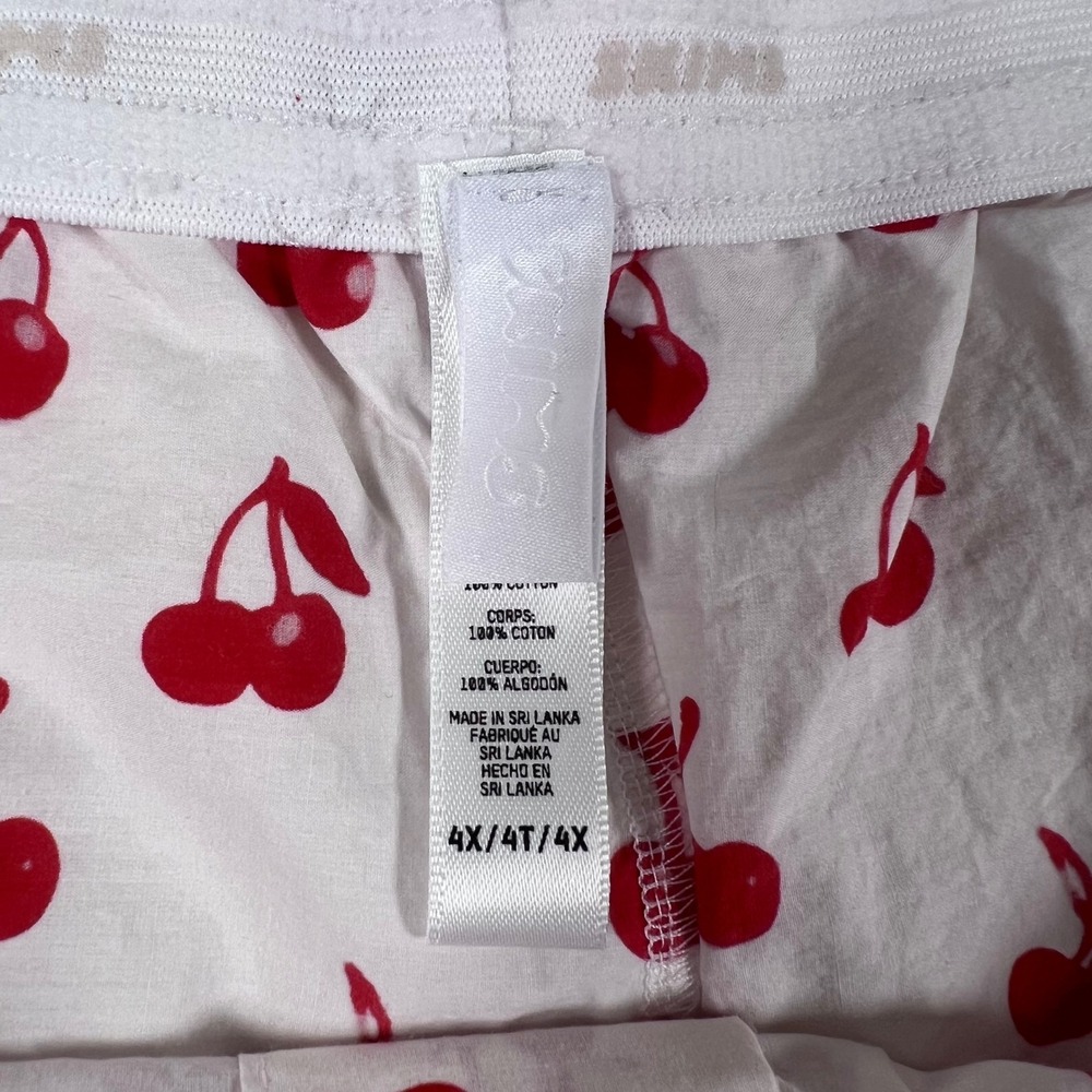 SKIMS Cherry Print Cotton Poplin Sleep Shorts White Red‎ Plus Size 4X NWOT - Picture 11 of 12